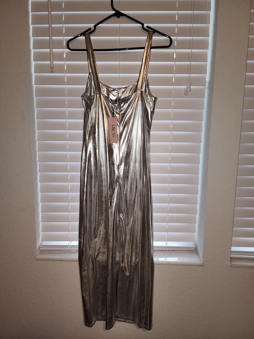 Shimmering Silver Maxi Slip Dress by MicaS